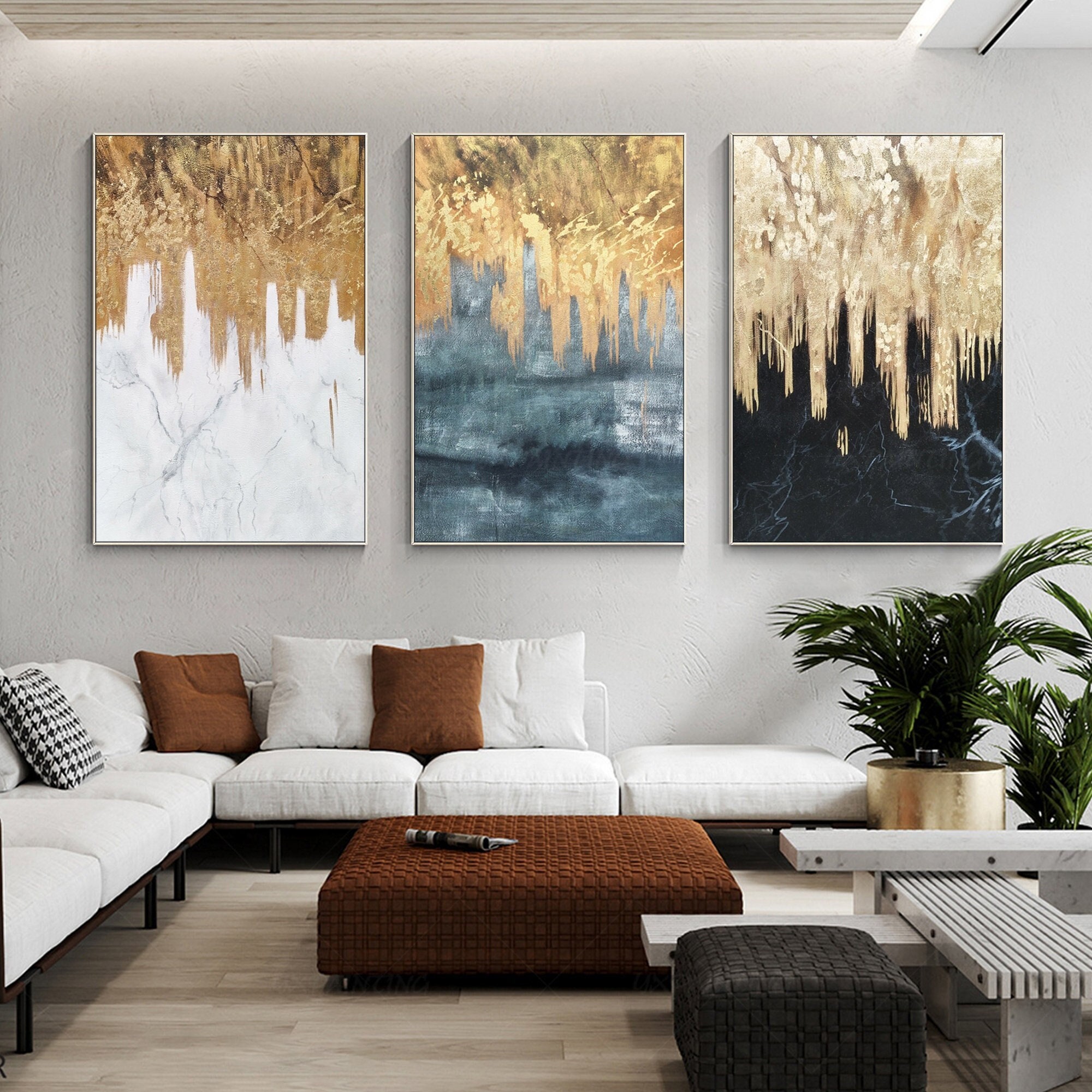 Wall Hangings Home & Living Home Décor Home Resin Wall Art with Gold