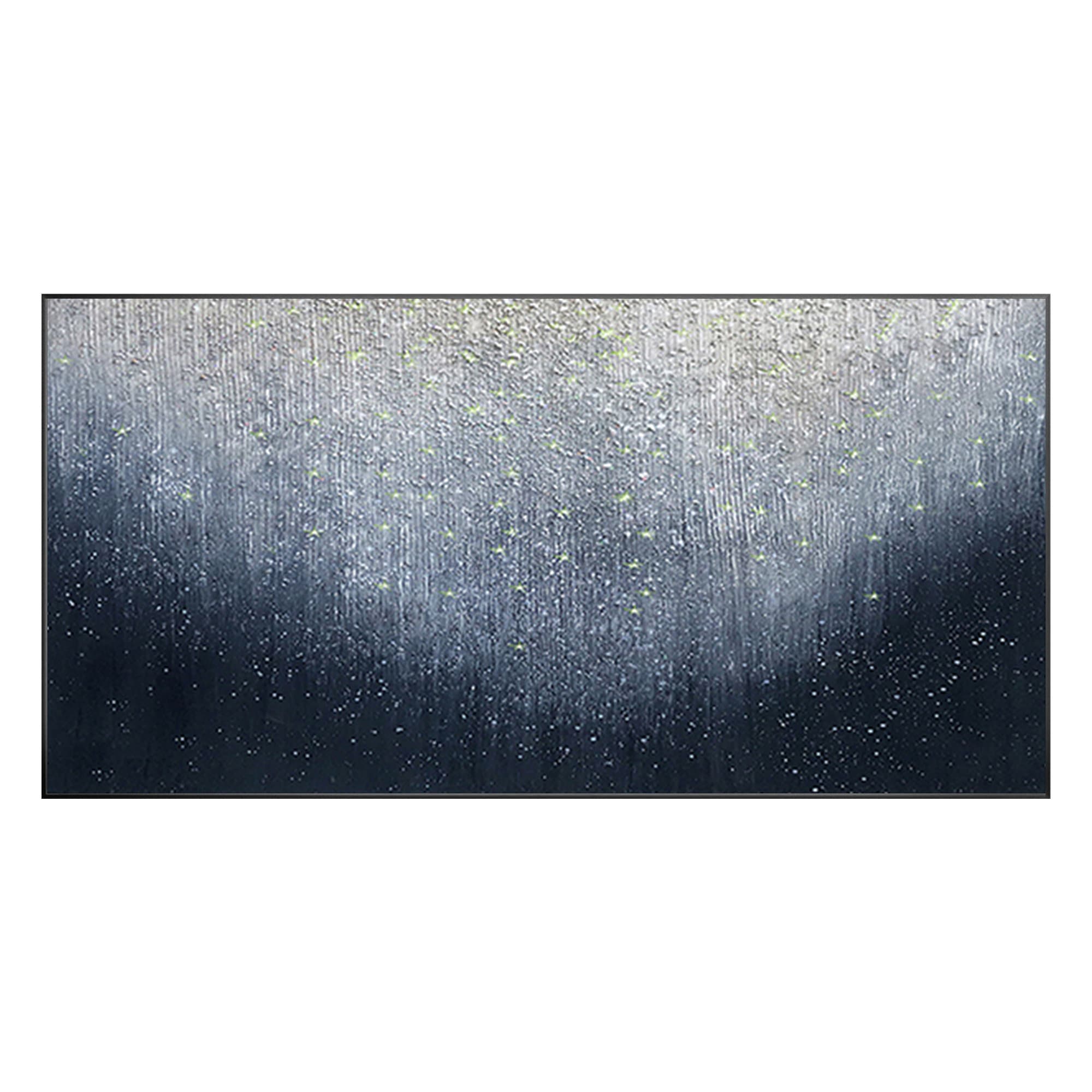 Navy Blue Texture Abstract Painting: Extra Large Framed Canvas Wall Art ...