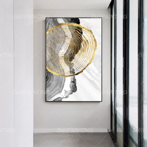 Gold art Abstract original Acrylic Paintings on canvas black and white painting hotsell Extra Large Wall pictures home decor framed wall art