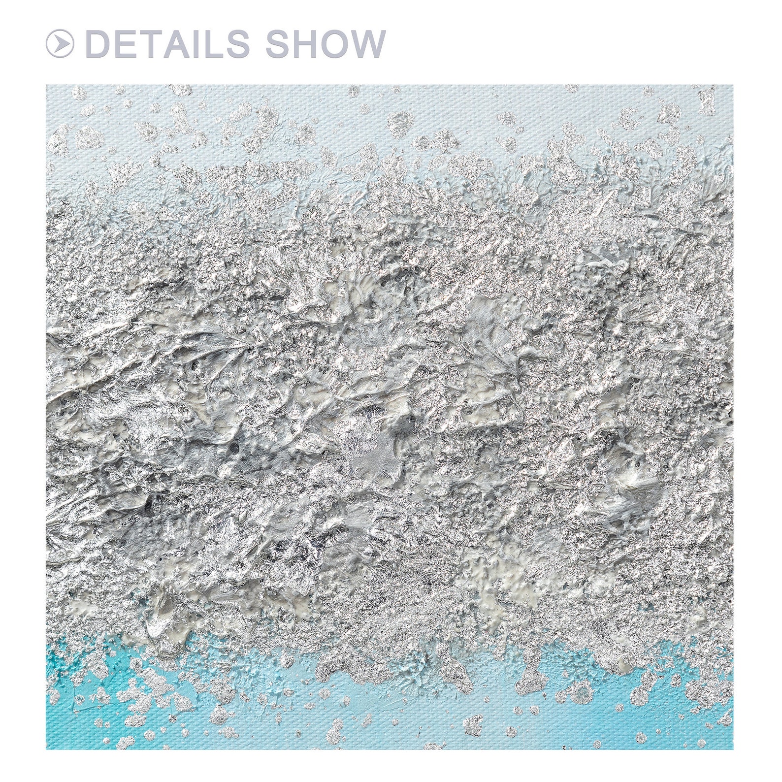 Abstract Silver Leaf Teal Light Blue Nordic Art Paintings on Etsy