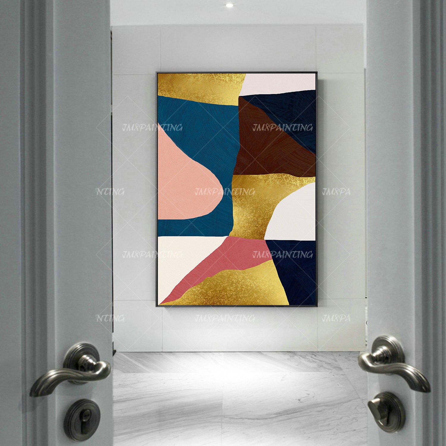 Framed wall art Abstract Original art Geometric art Acrylic | Etsy