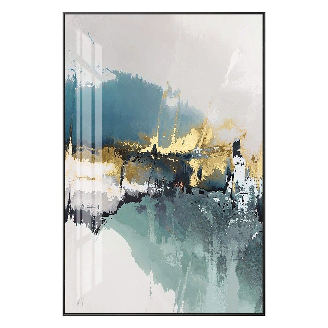 Abstract mountain print Gold art printable art Landscape print Etsy