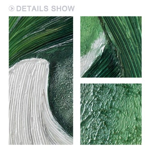 Sage Green Texture Wall Art Frame, Landscape Painting on Canvas, Long ...