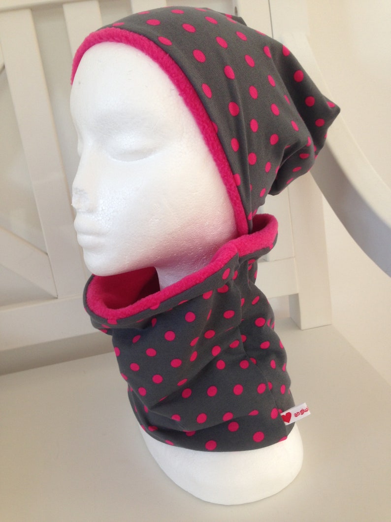 Set Beanie Loop Schal Mütze Einhorn Punkte viele Stoffe Etsy