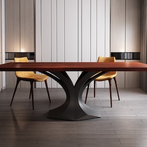 Table Base (31 x 22 x H28) Dining Table Legs, Metal Handmade Desk Base, Pedestal Table Base, Dining Table Base, Flowyline Design 304 Dentro