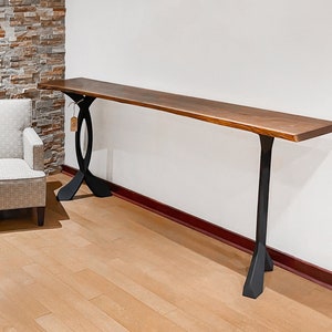 Bar Table Legs (H40") | Handmade Metal Legs (set of 2 pcs) | Furniture Legs, Entryway Table legs | FLOWYLINE DESIGN 607 Curva