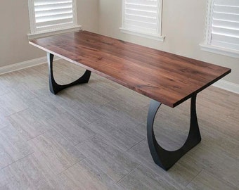 Furniture legs, Metal Table Legs (W21x 28H) for DIY Steel Desk, Dining, Kitchen, Live Edge top - Flowyline Design 409 Cleo (set of 2 pcs)