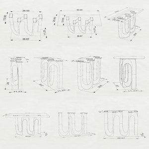 Table Base H28 Metal Table Base, Table Legs, Pedestal, Dining Table Legs, Modern Furniture, Flowyline Design Art 320 CORA image 10