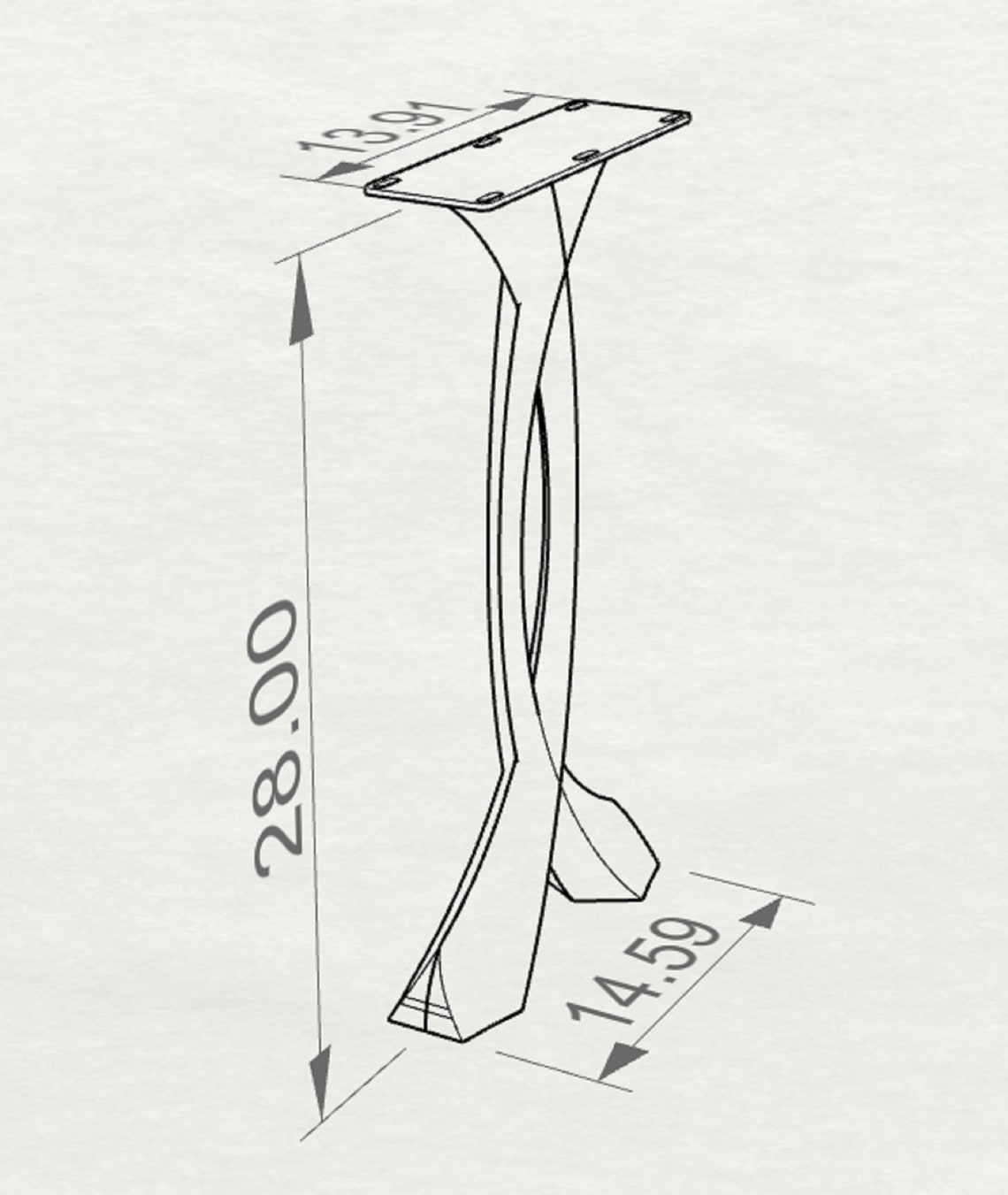 207 Curva Metal Side table legs 28 Console table Etsy