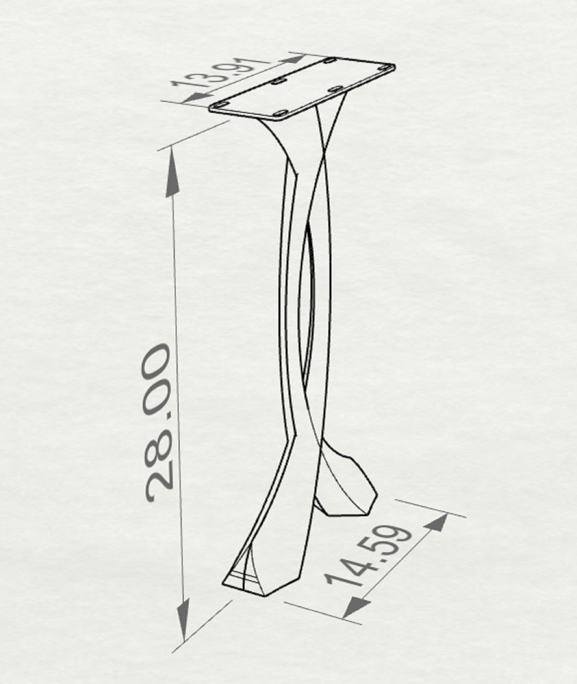 207 Curva Metal Side table legs 28 Console table Etsy