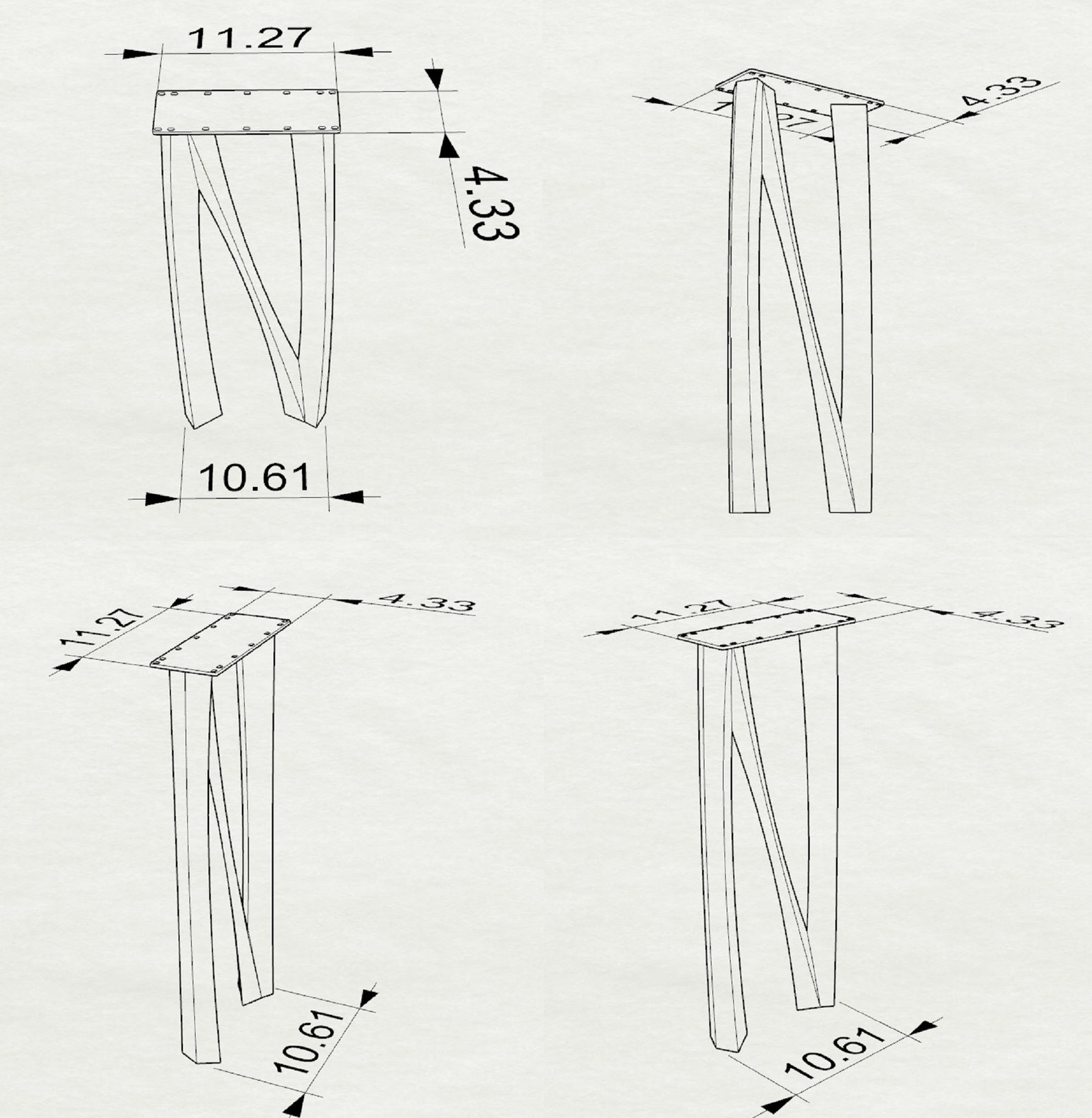 Console Table Legs w11 X H28 Narrow Console Etsy