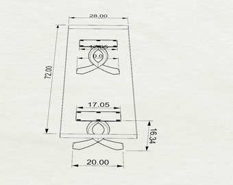 Custom 108 Curva legs in 20"W; mounting plate 17.05"