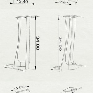 Metal Table Legs of FlowyLine - Good option for DIY easy furniture feet epoxy live edge top with steel. Product is Handmade with iron and powder coating - Free shipping Returns & exchanges , black pedestal curved industrial dining desk custom console