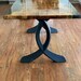 Metal Table Legs (set of 2 pcs), DIY Steel Furniture (W25.5x H28.5) for Desk, Dining, Kitchen, Live Edge top - Flowyline Design 418 Curva
