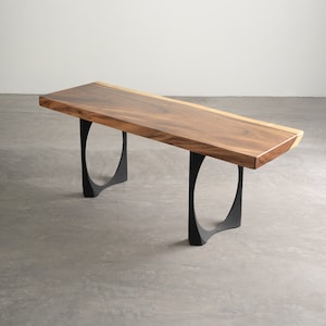 Bench Legs, Coffee Table Legs (W12 x H16) ONLY Handmade Furniture Legs, Steel legs for Woodwork DIY (set of 2 pcs) Flowyline Design 110 Oria