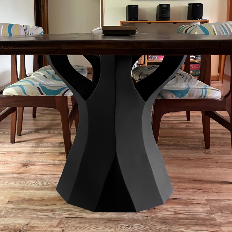 Metal Table Legs, DIY Steel Furniture of  FlowyLine Design for epoxy live edge top walnut wood slab curved shape bench Handmade modern kitchen mid century dining room idea industrial custom frame Black wooden desk antique woodworking decorative