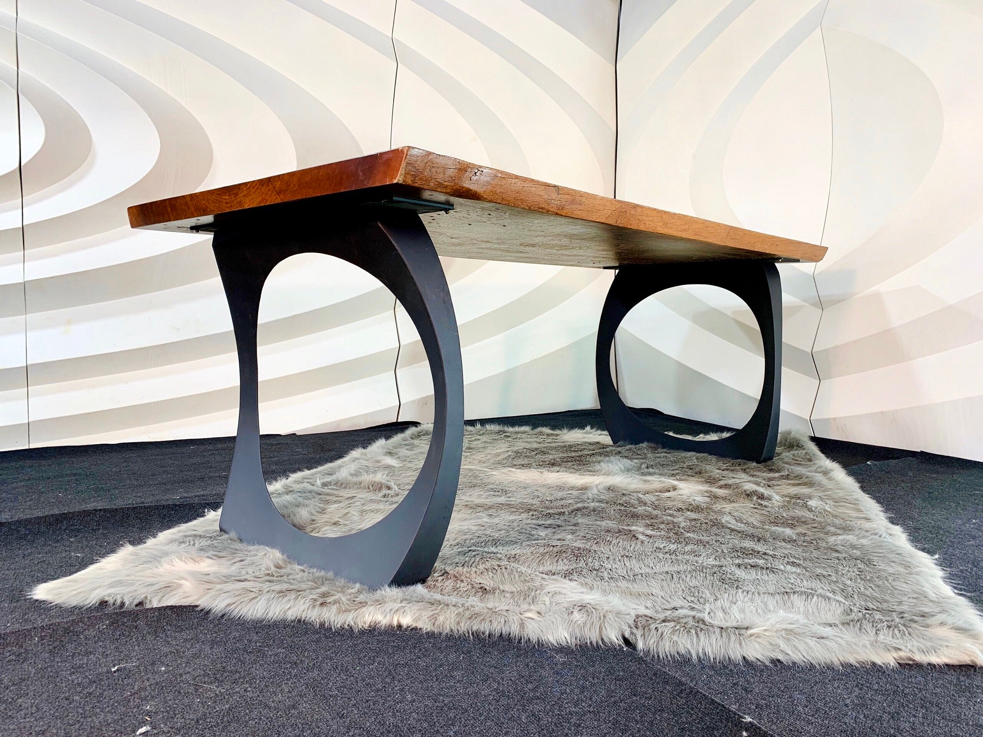 Handmade Metal Table Legs Epoxy Eiver Desk Base Set of 2 Etsy