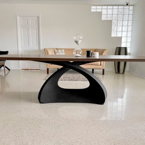 Metal Table Legs, Steel Pedestal Base  DIY dining room furniture in unique Flowyline antique Design for epoxy live edge top Black curved shape handmade modern kitchen desk wooden wrought iron industrial round counter height mid century square granite