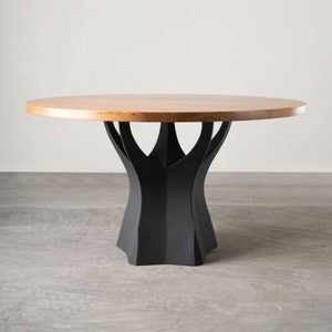 Table Base (21" x 20" x H28") | Handmade Furniture | Desk Pedestal, Dining & Kitchen Pedestal, Wood Table 317 Namu |FLOWYLINE DESIGN