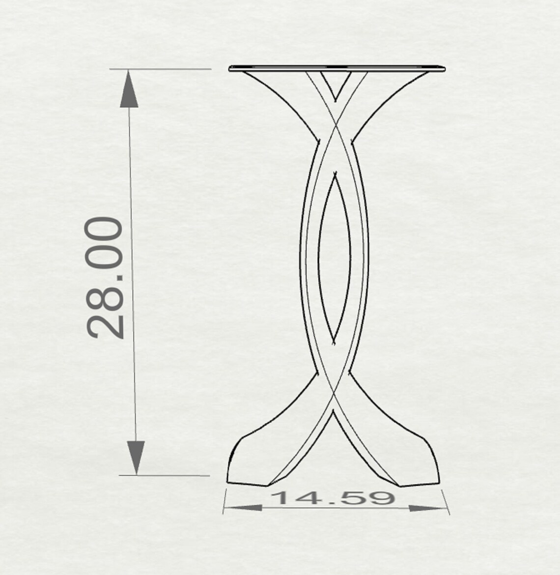 207 Curva Console Table Legs & Side Table Legs 28H Etsy