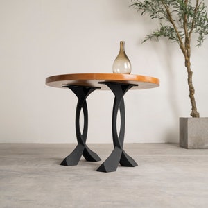 End Table Leg (13" x H20") | Metal End Table Leg (set 2 pcs) | 219 Curva l Furniture Legs, Farmhouse | Flowyline Design