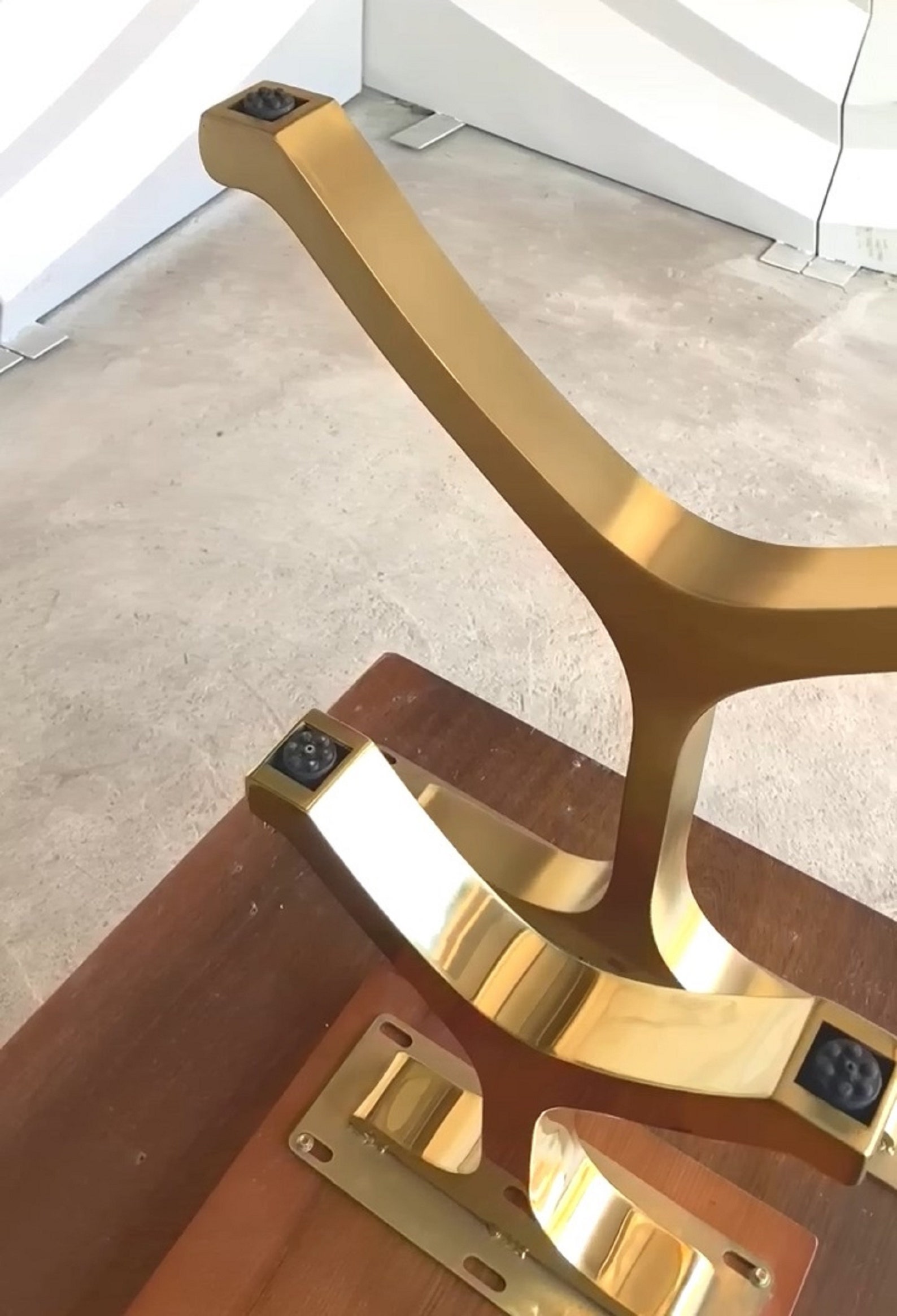 Brass Gold Glittering Gold Metal Table Legs set of 2 Etsy