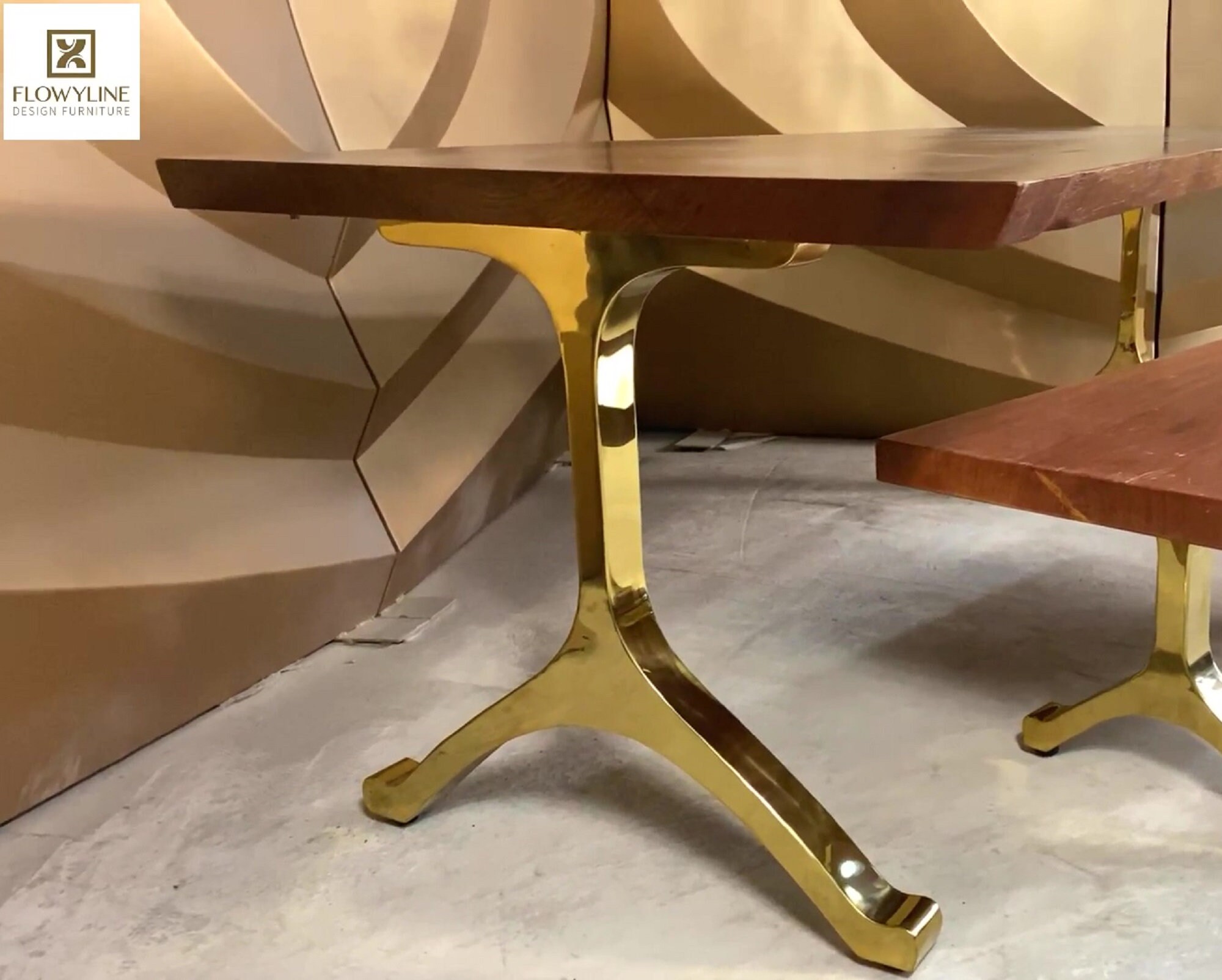 Brass Gold Glittering Gold Metal Table Legs set of 2 Etsy