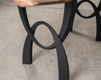 Desk Legs, Table Legs (W20"x H28")(set of 2 pcs) DIY Metal Legs for Furniture, Dining, Wood, Live Edge Table Top  | FLOWYLINE DESIGN 444 Uta