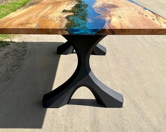 Table Legs (W24"x H28")| Handmade Metal Legs (set of 2 pcs)| Modern Desk Legs, Dining Table Legs, Furniture| FLOWYLINE DESIGN 417 Xavier