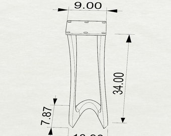 Custom 605 Uzar legs - 6" Mounting plate - set of two piecee