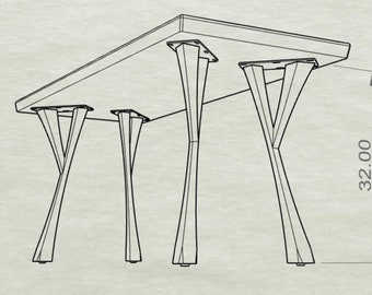 Custom 507 Yami Table Legs in 32"H ( set of 4 pcs) (1889871654- #7))