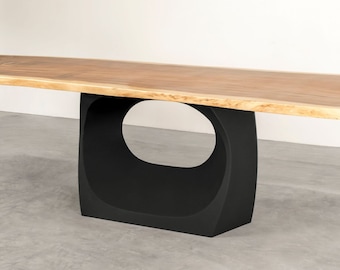 Table Base (39 x 24 x H28), 308 Odila Metal Handmade Base, Desk, Dining & Kitchen Steel Pedestal, Furniture Legs, Flowyline Design