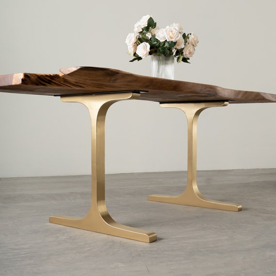 Handmade Gold Brass Legs, Metal Table Legs, Desk Legs w28 X H28