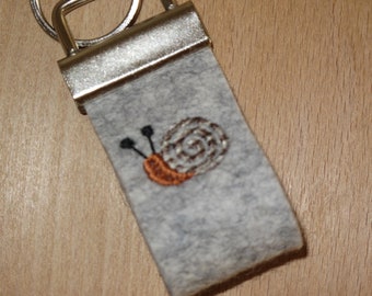 little snail encourager lucky charm keyring wool felt lanyard felt pendant embroidered personalized educator dwarf child