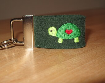 small turtle keychain wool felt animal pendant lanyard lucky charm encouragement felt gift friend educator teacher