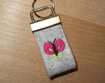 small butterfly felt pendant wool felt keychain lucky charm bird owl fox ladybug rabbit caterpillar snail dwarf flower