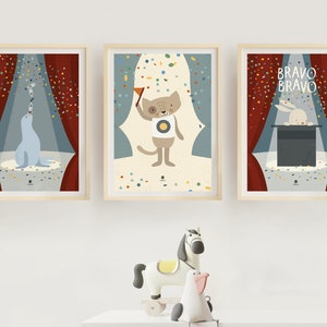 Poster, Kinderzimmerbild, Druck, Zirkus Katze Bild 2