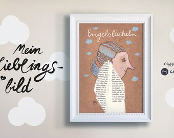 Poster, Engel, Print, Malerei, Kunstdruck, Druck, Engelslächeln