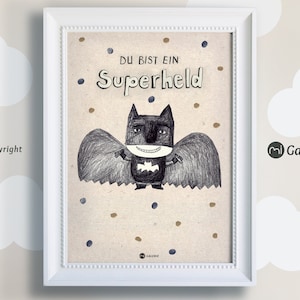 Superhero Poster, Nursery Picture, Print, You&#39;re a Superhero