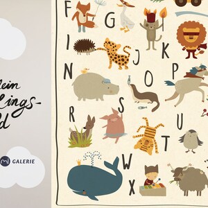 ABC Poster, Animal Alphabet DINA 3, ABC Children's Room Picture, Print, Animal Alphabet, Letters, Kindergarten image 3