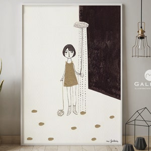 Poster, print, painting, art print, print, rain Girl
