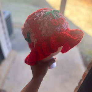 Cherry Crochet Hat