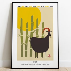 CHINESE ZODIAC POSTER Lunar New Year of the Goat Printable