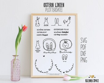 PLOTTER FILE EASTER LINES | Easter | rabbit | Wording | Font | Easter Bunny | Candle Imprints | Rooster | svg | dxf | pdf | png