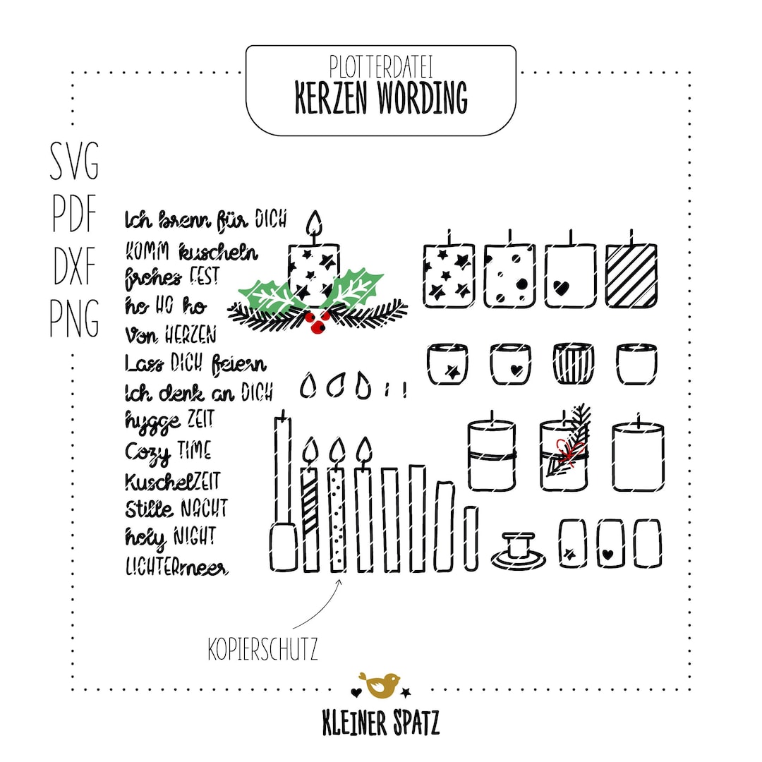 Plotter File Motif candles Wording Candles Candle Holder Sayings