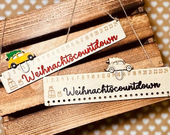 Laser file motif "Christmas countdown" | Advent calendar | Countdown | Christmas | Car | Gifts | counting | SVG, DXF, PNG, pdf
