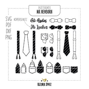 PLOTTERDATEI MR NEWBORN | Baby-Boy | Baby | Boy | Little Gentleman | Svg | dxf | png
