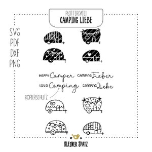 PLOTTER FILE CAMPING LOVE | Camper | Caravan | Holiday | cute | svg | dxf | pdf | png