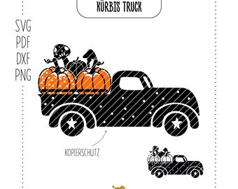 PLOTTER FILE PUMPKIN TRUCK | Autumn | truck | Pumpkin | Vice | svg | dxf | png | pdf