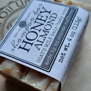 SBar: SHAMPOO BAR Goat&#39;s Milk Honey Almond